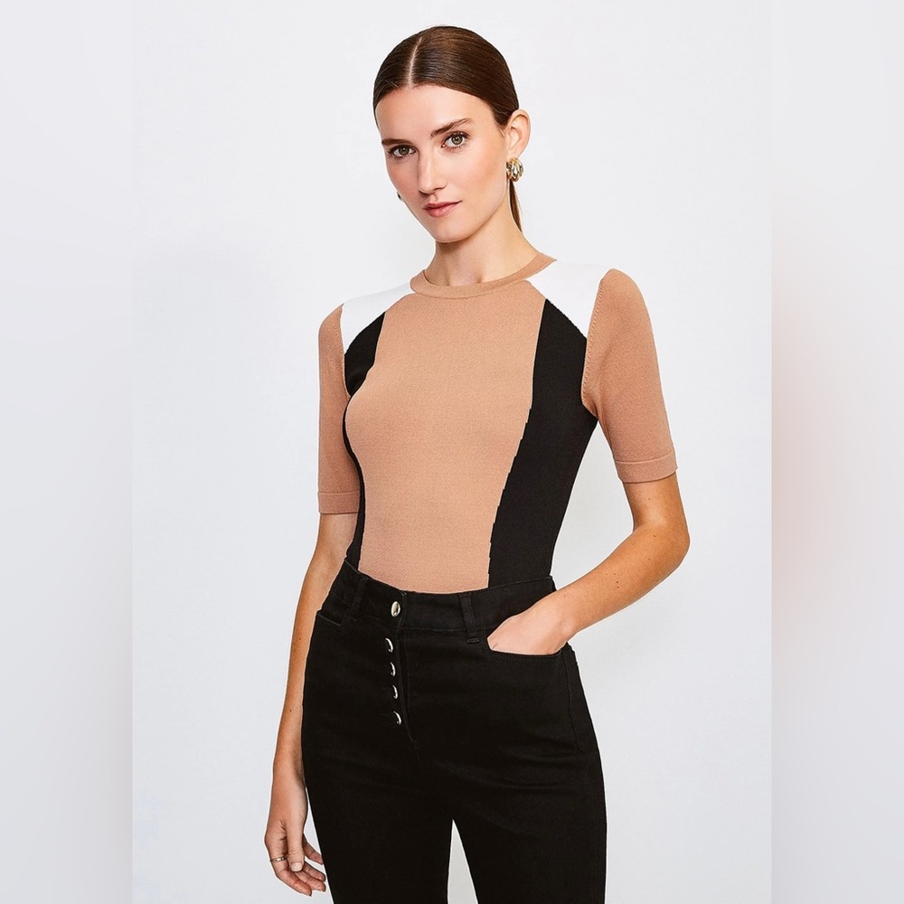 Color Block Knitted Top